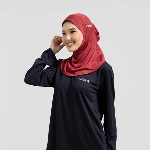 Nouva hijab Pro - Hijab Sport - Maroon - Noore