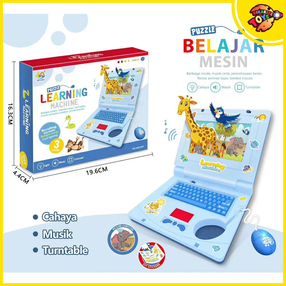 Mainan Laptop Anak Edukasi Layar Belajar Notebook Bayi Learning Machine Musik Kado Anak