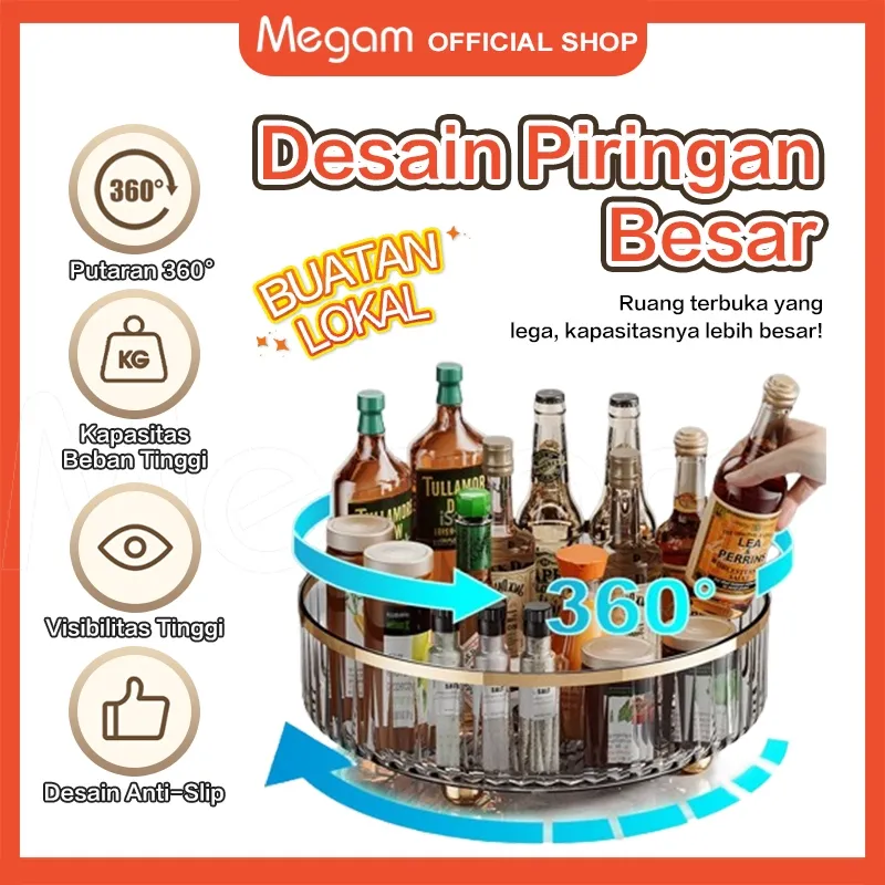 Megam Rak Putar 360° Ramadan | Organizer Bumbu Dapur untuk Persiapan Masak Sahur & Berbuka HSB875