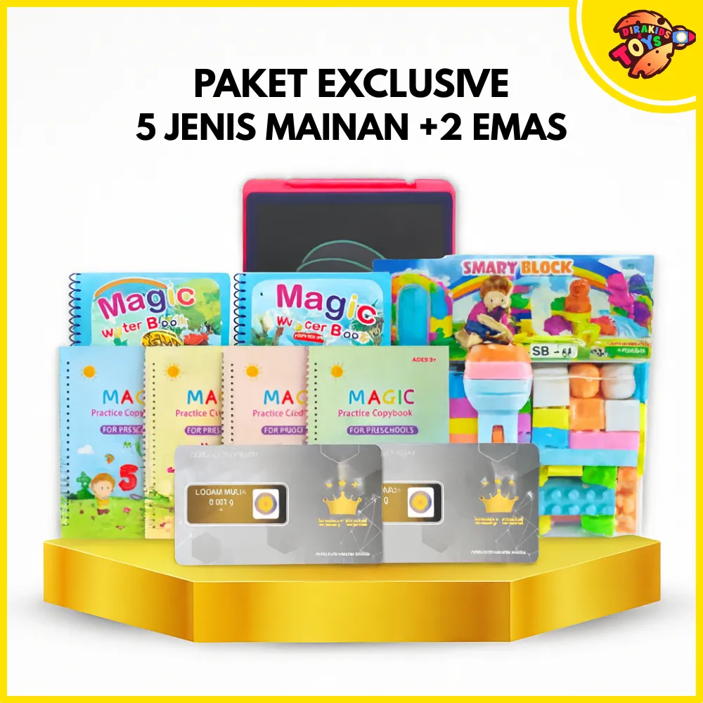 Mainan Edukasi Anak Laki-laki dan Perempuan Paket Exclusive Dapet 9 Item Mainan Bonus 2 Keping Emas
