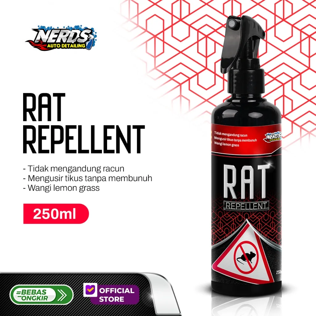 Nerds Auto Detailing - Pengusir Tikus, Pembasmi tikus Ampuh, Pengusir Tikus dari Rumah dan Kap Mesin Mobil Rat Repellent Spray
