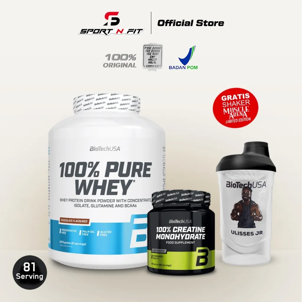Bundle - BioTechUSA Pure Whey Protein 2270gr + Creatine 300gr