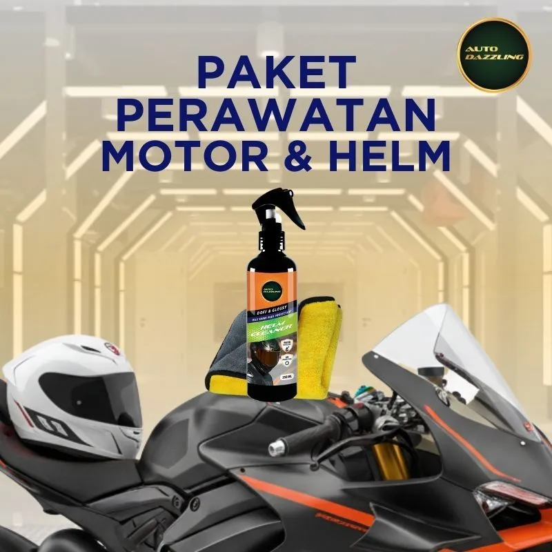 Auto Dazzling Pembersih Helm Doff & Glossy Helm Cleaner Aman untuk Visor Iridium dengan Efek Daun Talas | Cairan Pembersih Helm Anti Kusam & Anti Noda, Bikin Helm Tetap Kinclong & Visor Jernih Tahan Air, Praktis & Aman Dipakai Harian