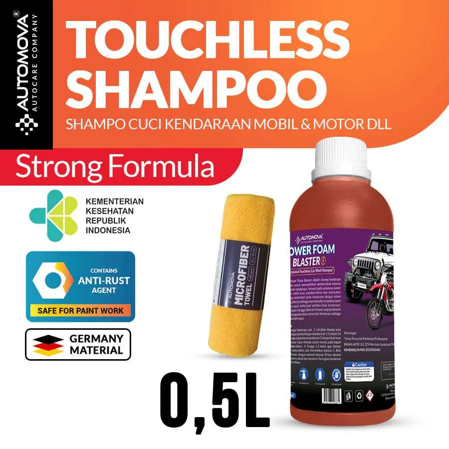 AUTOMOVA - Shampo Motor Tanpa Sentuh Touchless Power Foam Blaster 500 ml / PFB500 + LAP