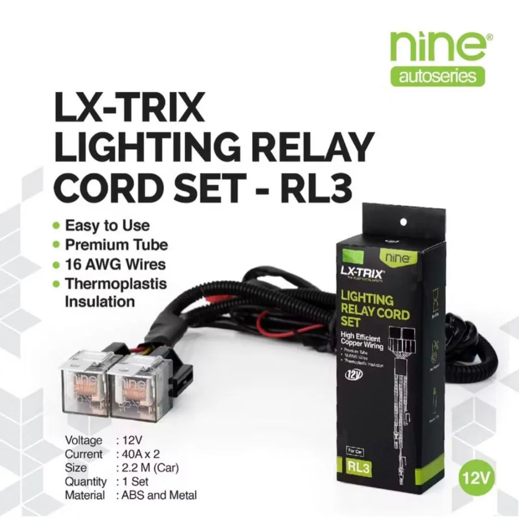 LX-TRIX Kabel Relay Set 2.2 Meter Lampu Tembak Sorot Laser Mobil Universal Premium Waterproof - RL3