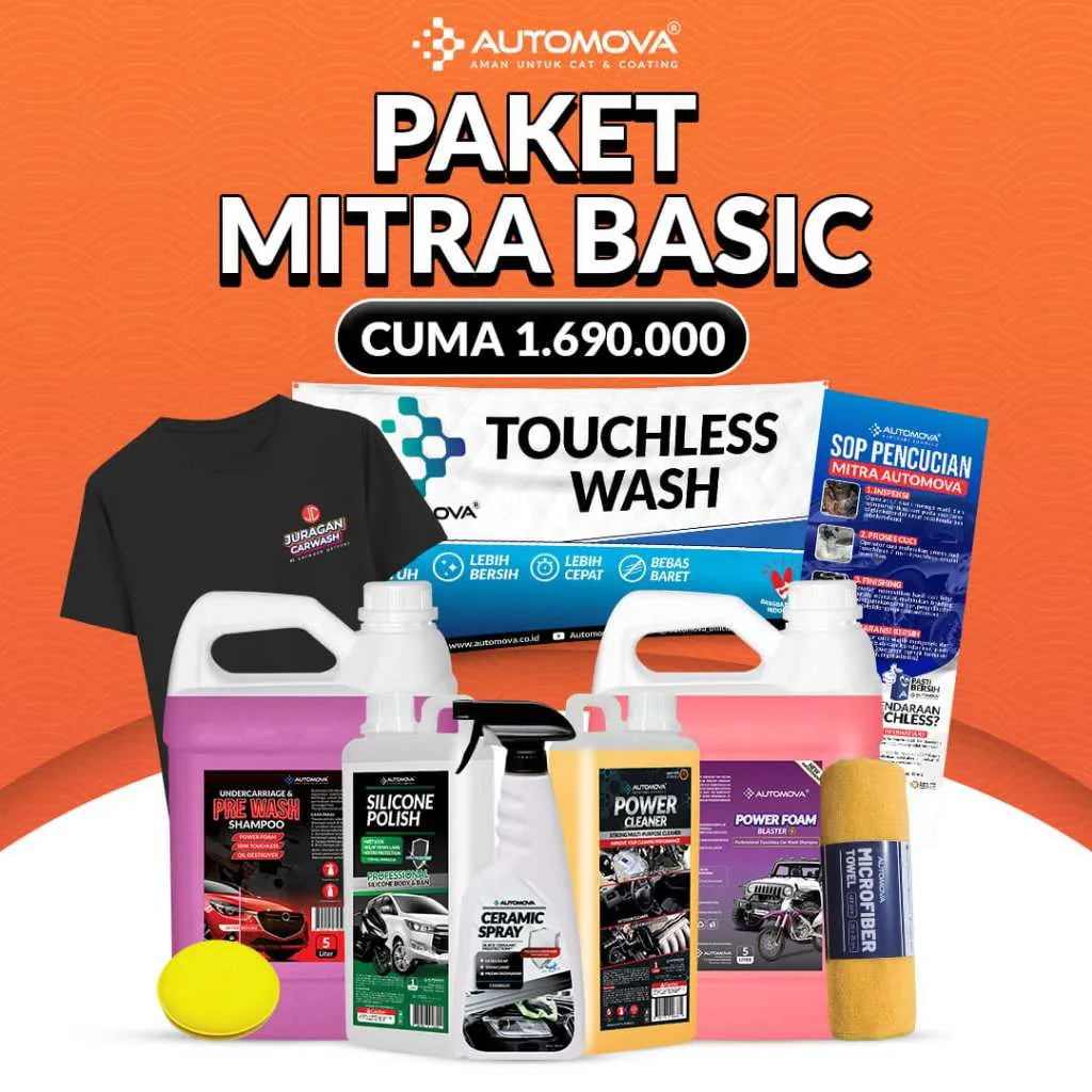 PAKET USAHA CUCI TOUCHLESS MOTOR MOBIL MINIM GOSOK WASH MITRA AUTOMOVA BASIC (PRODUK SAJA)