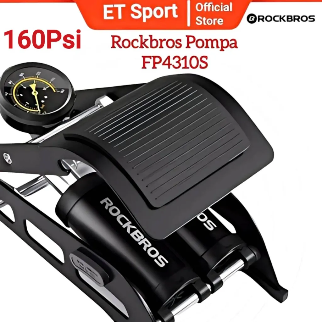 ROCKBROS Pompa Sepeda Injak FP4310S Pump Ban Motor Mobil Double Silinder Binocular Barometer 160psi
