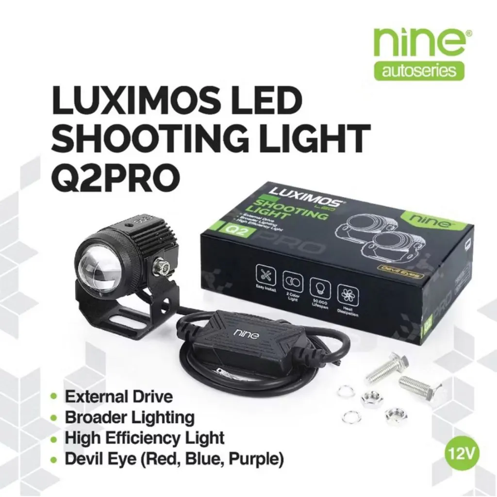 (2PCS) Lampu Tembak Projie Mini Laser 32W Putih Kuning Waterproof Super Terang Q2PRO - LUXIMOS