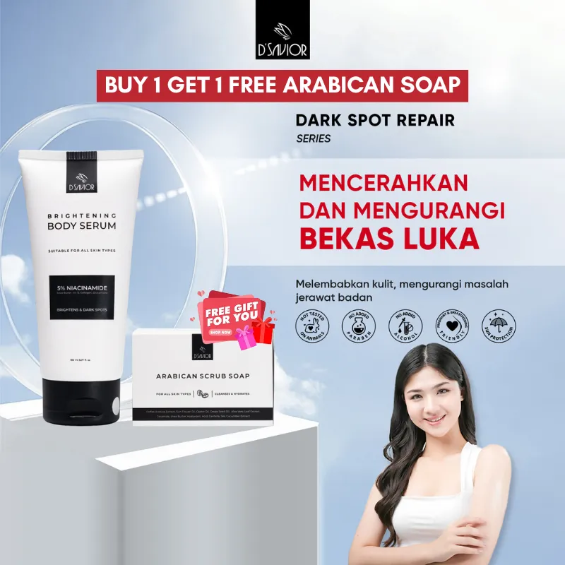 DSavior - ( Buy 1 Get 1 Free Arabican Soap ) Brightening Body Serum Niacinamide 5% High Grade Carnival 150ml