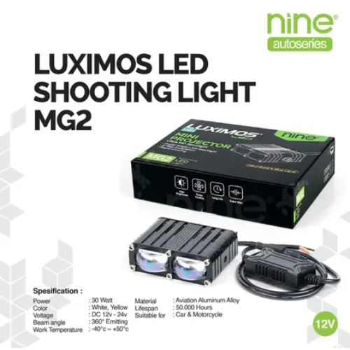 LUXIMOS Lampu Tembak Laser Slim 80W 2 Mata Gepeng Projie Devil Eye Putih Kuning Super Terang - MG2