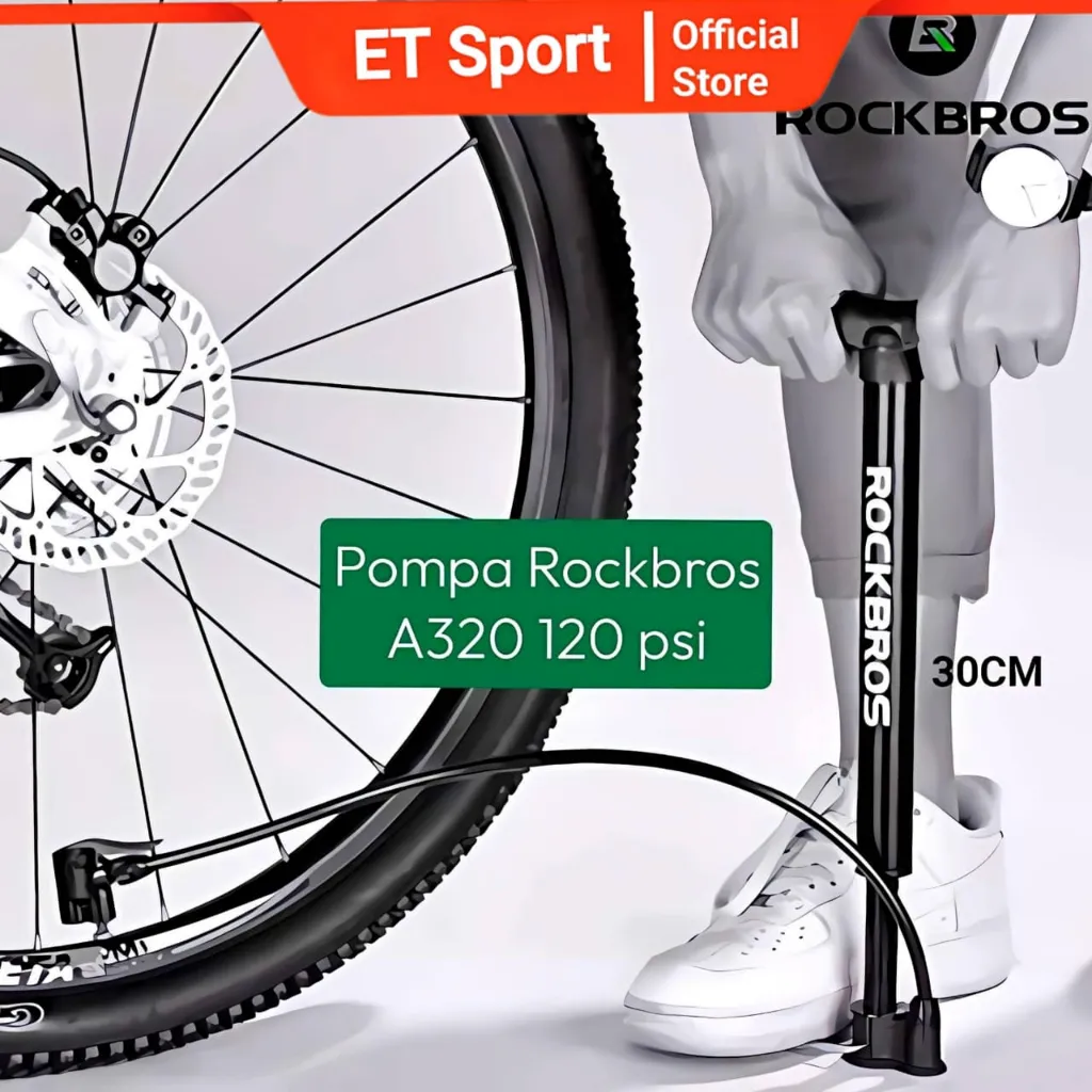 ROCKBROS Pompa Ban Sepeda Motor Angin Bola Kaki Basket A320 120 psi Bike Air Pump Portable