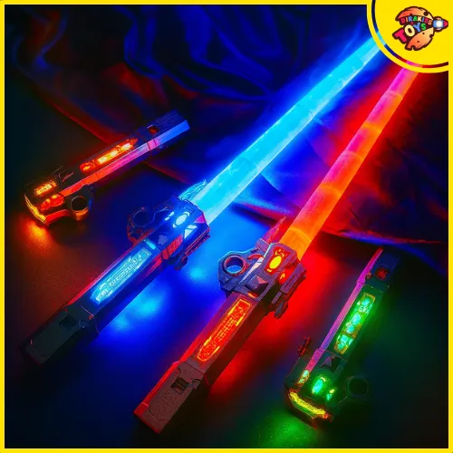 Dirakids Mainan Pedang Pedangan LightSaber 2 in 1 Laser Light Saber LED Anak Laki Laki Lampu Suara Mainan Teleskopik Pedang Laser