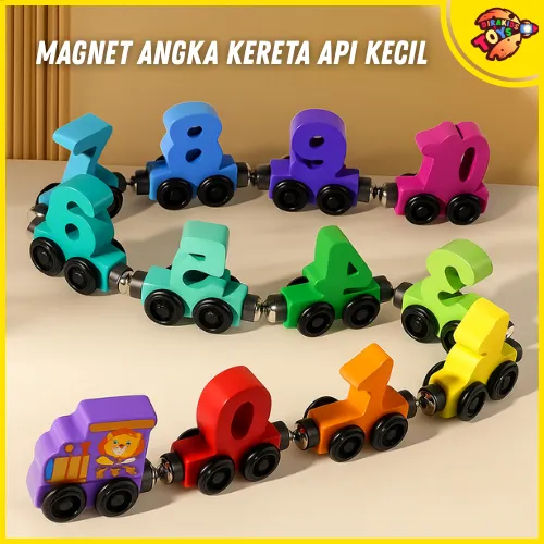 Dirakids Mainan Anak Kereta Api Roda Angka / Mainan Edukasi Kereta Api Beroda 1-10 Magnet / Mainan Angka Magnet Kereta Api