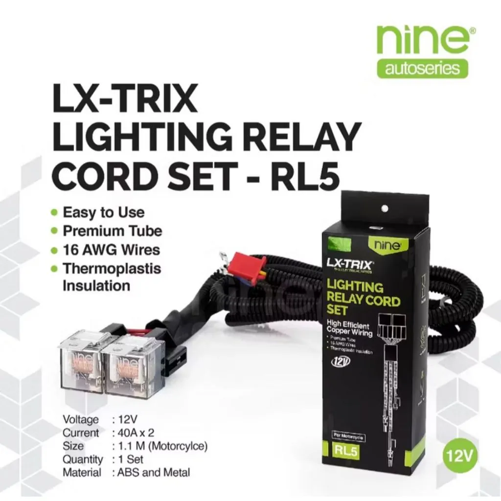 LX-TRIX Relay Set Lampu Tembak Motor 1.1M Kabel Set Universal Premium Anti Air RL5 - AUTOSBY