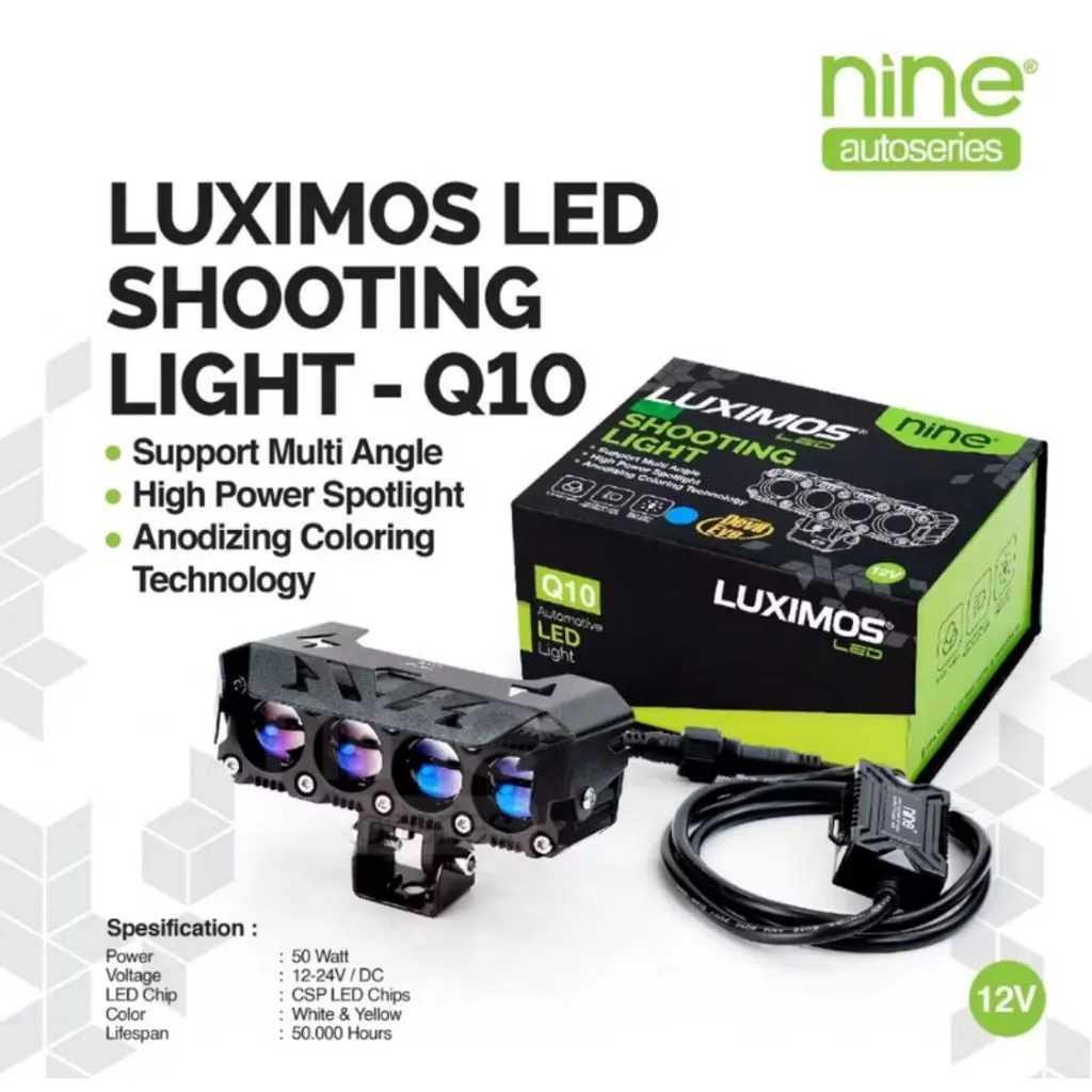 Lampu Tembak Laser Mini Projie 50W SQL 4 Mata Mobil Motor Universal Super Terang Q10 - LUXIMOS
