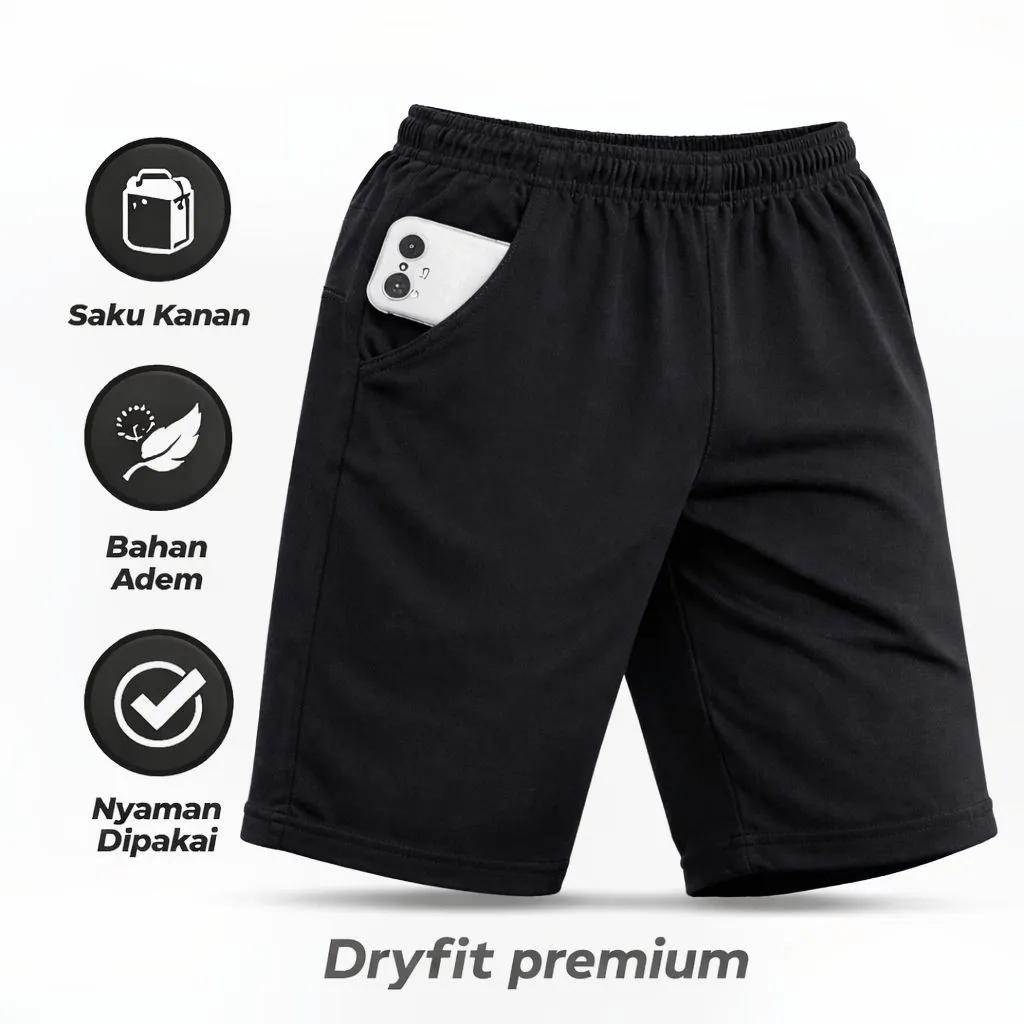 RVC Celana Olahraga Dryfit Polos Badminton Tenis Futsal dan Sepakbola