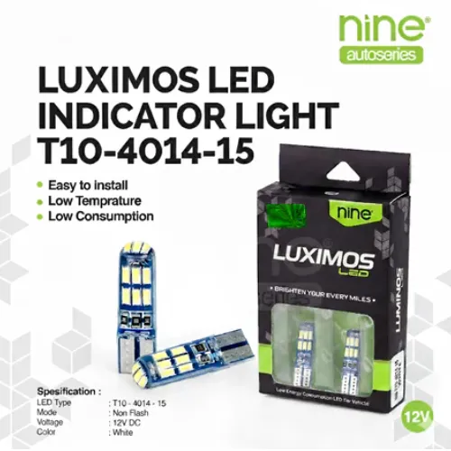 LUXIMOS Lampu Senja Sein Kedip LED T10 Jelly Kota Plat Seri Super Terang 15 Mata Motor Mobil - 4014