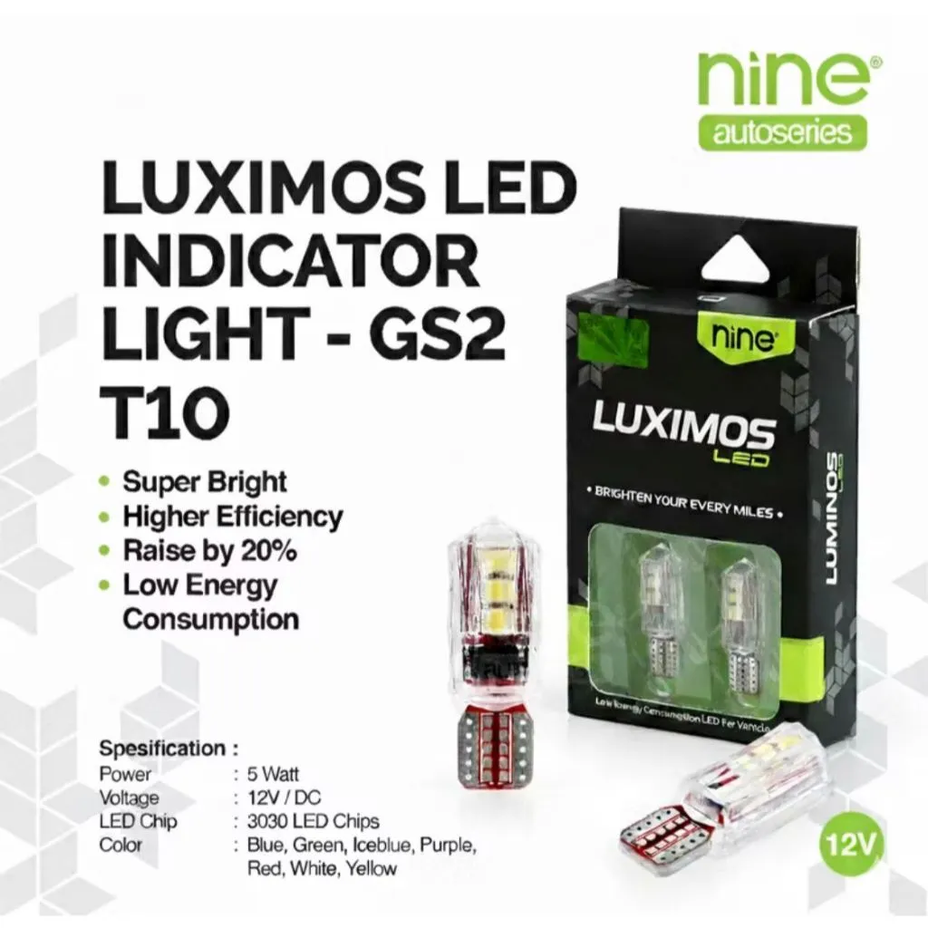 LUXIMOS Lampu Sein Senja Plat T10 Seri kota Kabin 6 Mata LED Super Terang 5W PNP Mobil Motor - GS2