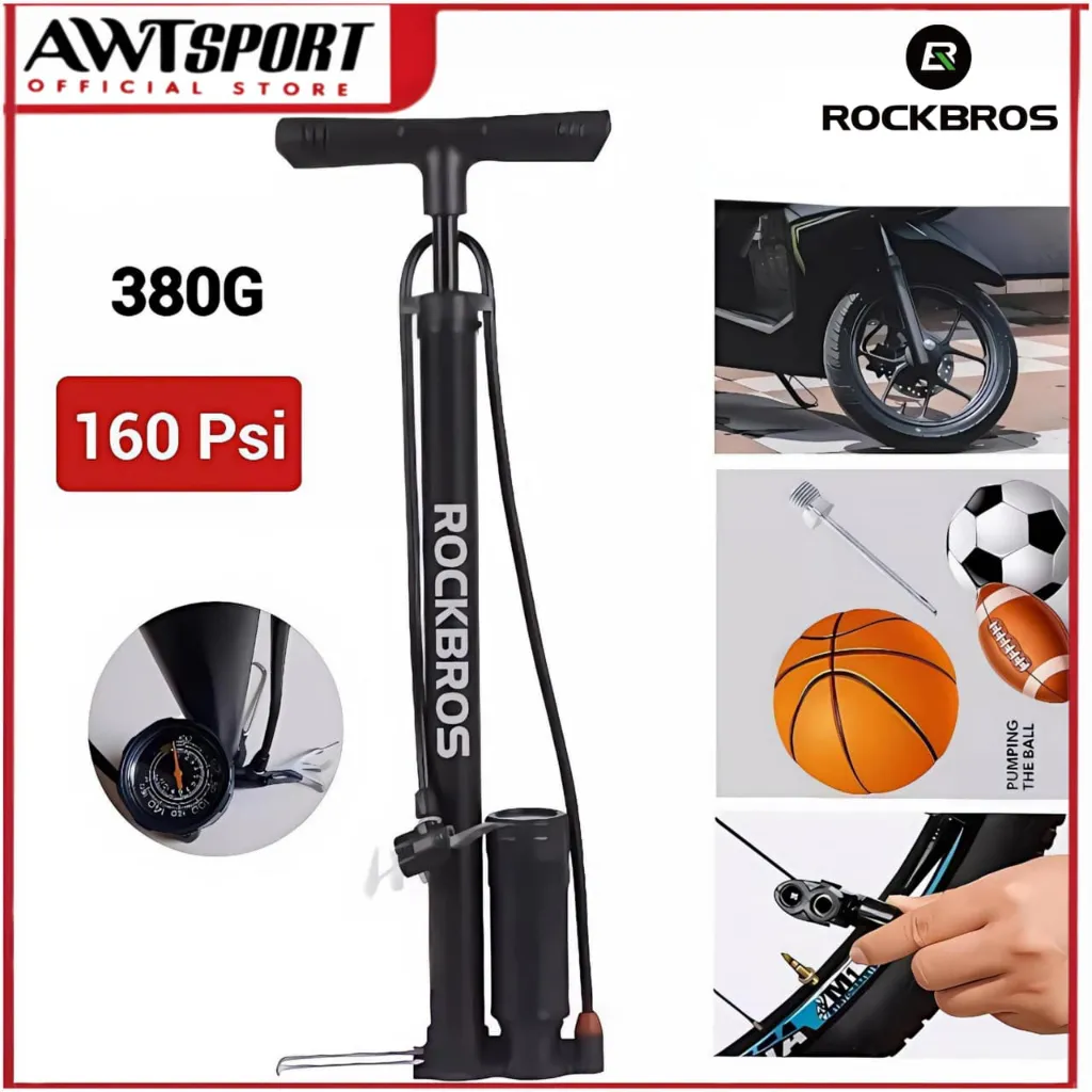 ROCKBROS Pompa Motor Sepeda Bola Ban Angin Portable Air Pump 380G 160PSI Road Bike Mtb