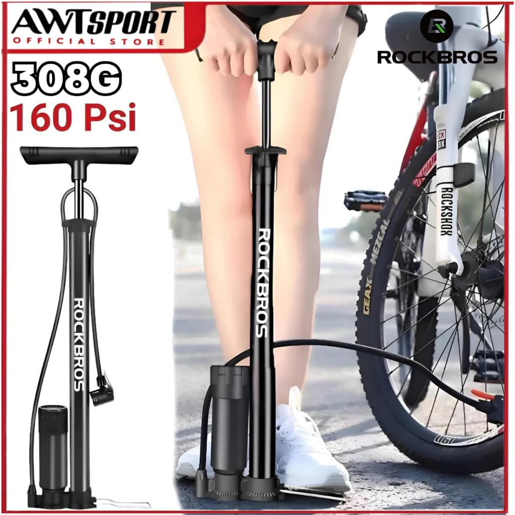 ROCKBROS Pompa Angin 380G Ban Sepeda Motor Bola Air Pump 160 PSI Road Bike Mtb