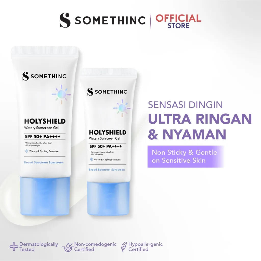 [In Vivo & In Vitro Certified] SOMETHINC Holyshield! UV Watery Sunscreen Gel SPF 50+ PA++++ - Physical Sunscreen, Sunscreen untuk Kulit Berminnyak, Mudah Menyerap, No Whitecast & Tidak Lengket