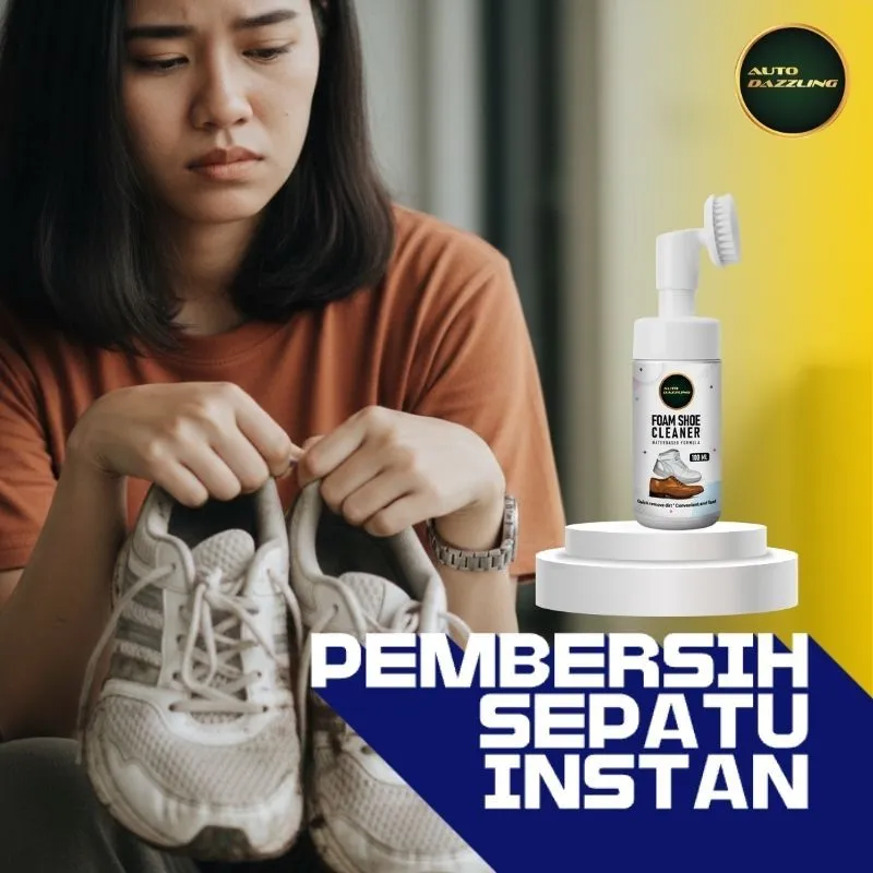 Auto Dazzling Pembersih Sepatu Sneakers Praktis dengan Sikat Botol – Shoe Cleaner Serbaguna untuk Semua Bagian Sepatu | Cepat Hilangkan Noda + Aroma Menyegarkan | Cairan Pembersih Sepatu Sneakers Terlaris, Praktis & Aman Digunakan