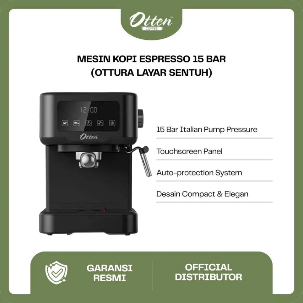MESIN KOPI ESPRESSO - OTTURA Layar Sentuh 15 Bar - Otten Coffee Espresso Machine Touch Screen Display