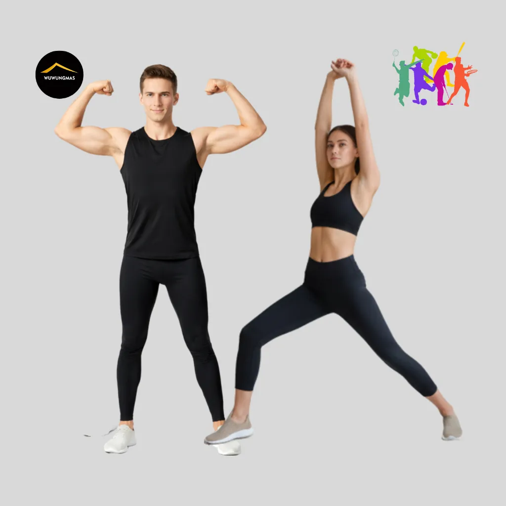 WUWUNGMAS - Legging Lejing Panjang Spandex Lycra Premium Olahraga Badminton Padel Pilates Gym Yoga Jogging