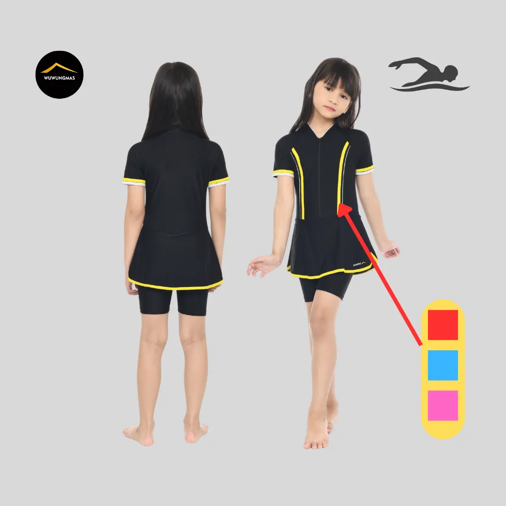 WUWUNGMAS - BAJU RENANG ANAK PEREMPUAN ONE SET 5-16 TAHUN BAJU RENANG ROK ANAK ABG REMAJA CEWEK