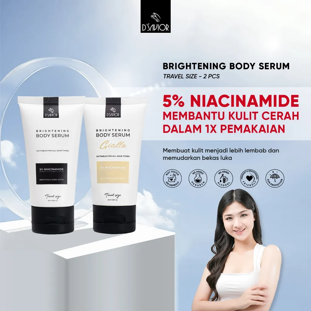 D'Savior - Brightening Body Serum 2 Pcs Niacinamide 5% Serum Bundle| | Carnival 50 ml & Giolla 50 Ml |