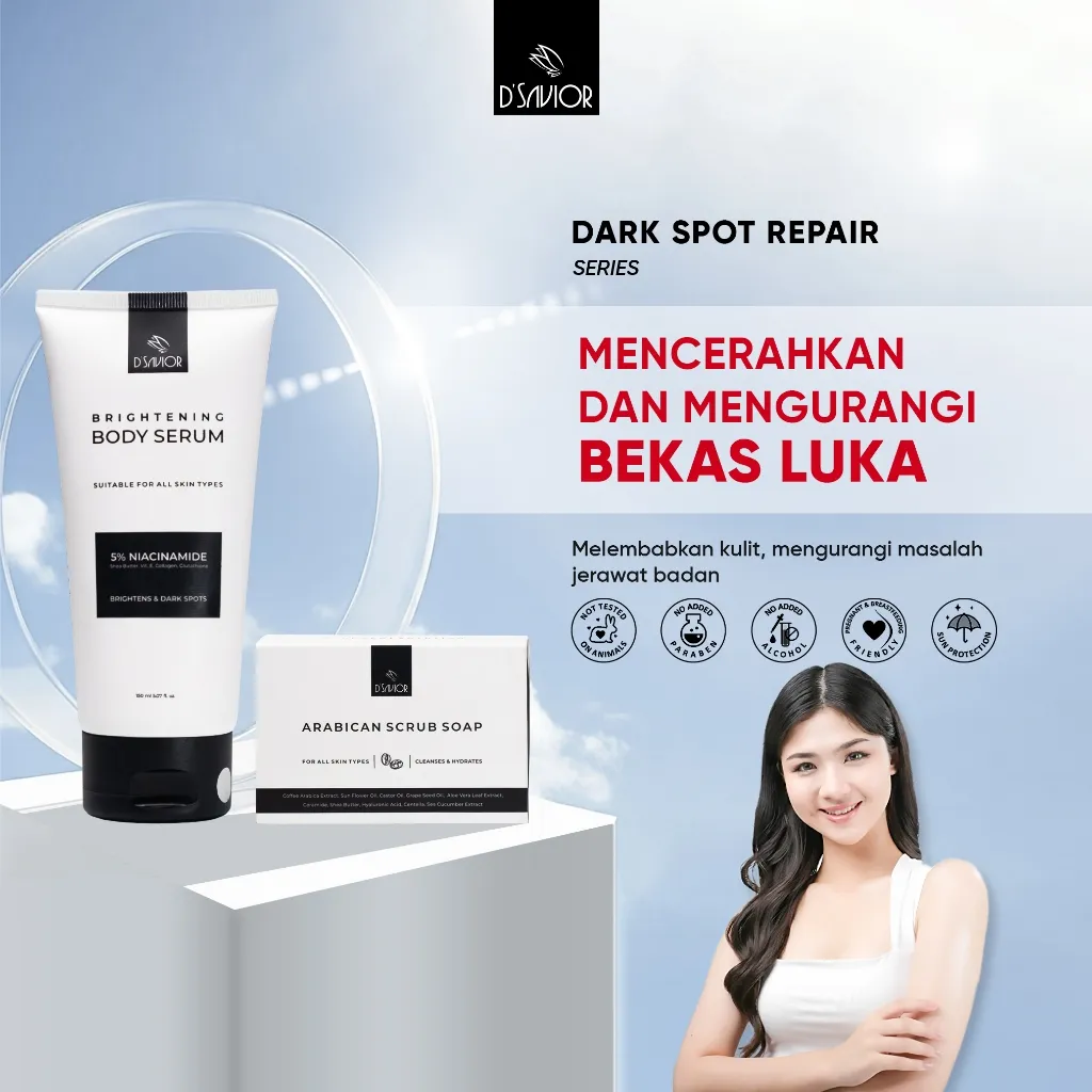 D'Savior - Paket Dark Spot Repair Body Serum 150ml & Arabican Soap