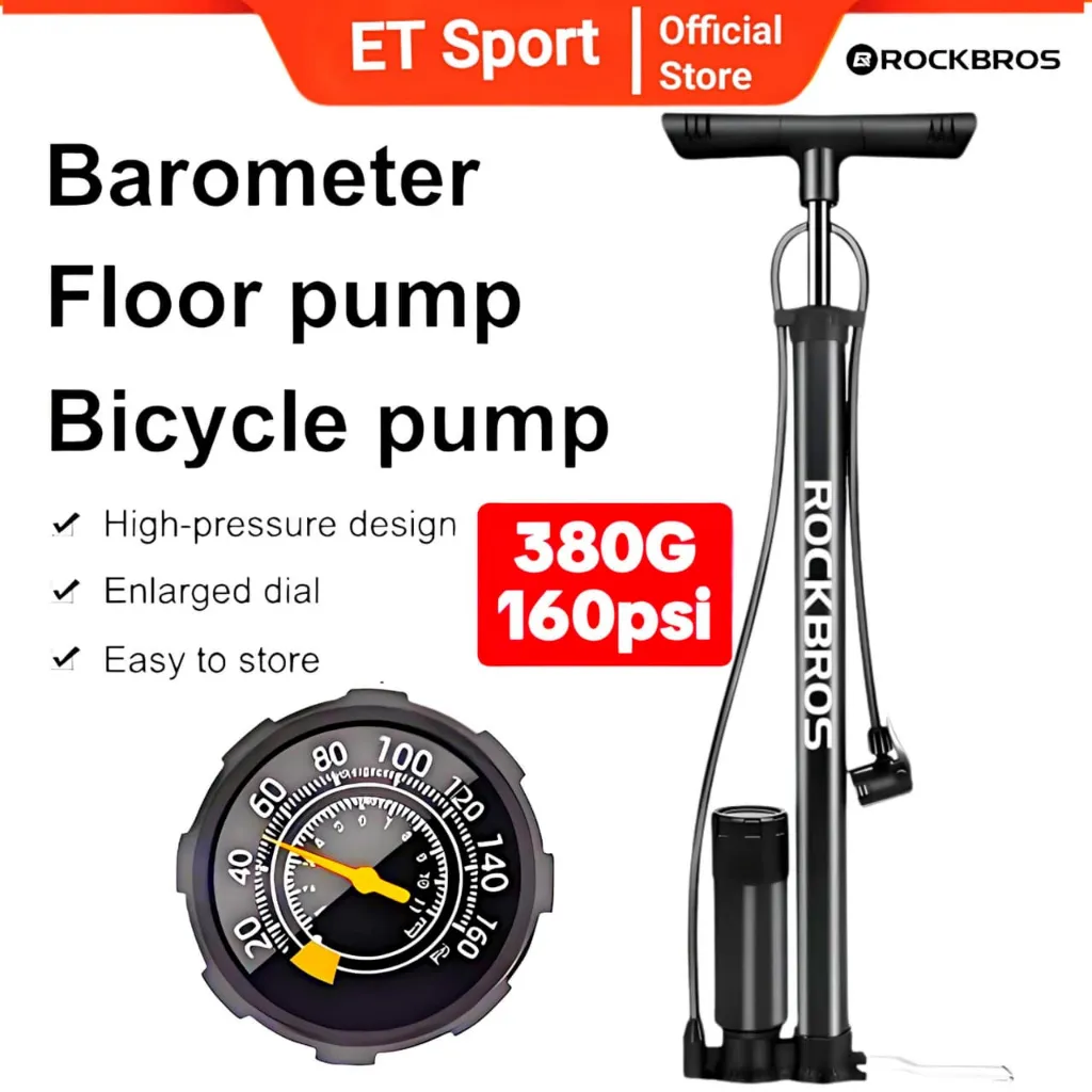 Rockbros Pompa Sepeda Motor Ban Bola Bicycle Pump 380G 160 psi Mtb Seli