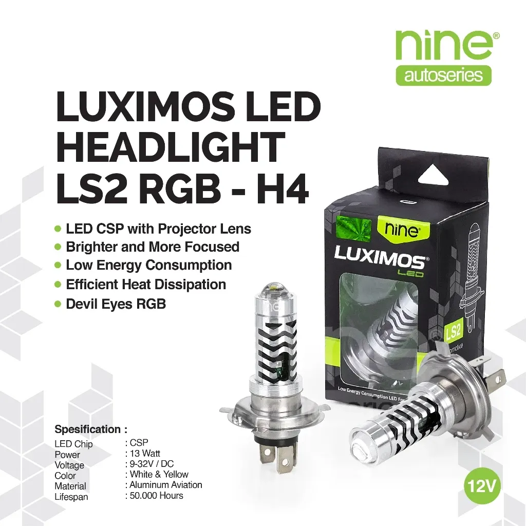 LUXIMOS Lampu Depan Mini Projie Biled Laser H4 LED 13 Watt Motor PNP Universal Bebek Matic - LS2