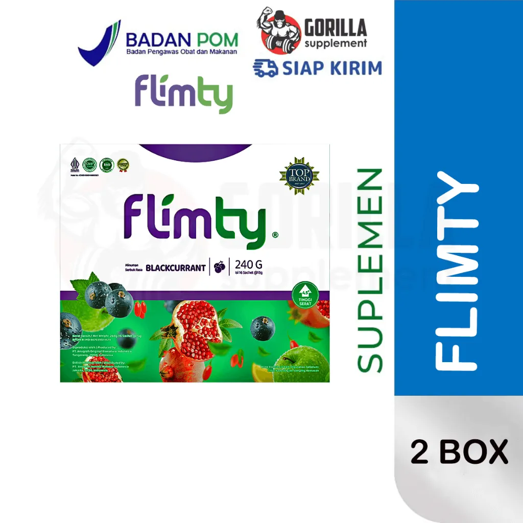 Flimty Fiber Paket Gold 2 Box 32 Sachet - Suplemen Diet Kesehatan Pencernaan