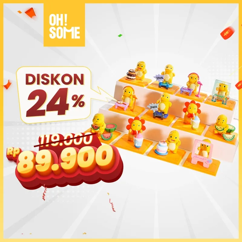 OHSOME Nailong Blind Box Gacha Set Koleksi Figure Nailong Micro Box Series Nai Long Yellow Dino Mystery Box (1/8) - PRODUK RANDOM / Surprise Box / Mainan Kotak Misteri Isi Figure Lucu Random