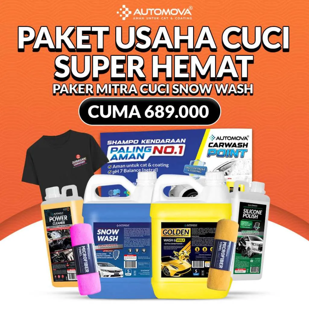 PAKET USAHA CUCI MOTOR MOBIL MITRA AUTOMOVA CUCI MANUAL / GOSOK SUPER HEMAT (PRODUCT SAJA)