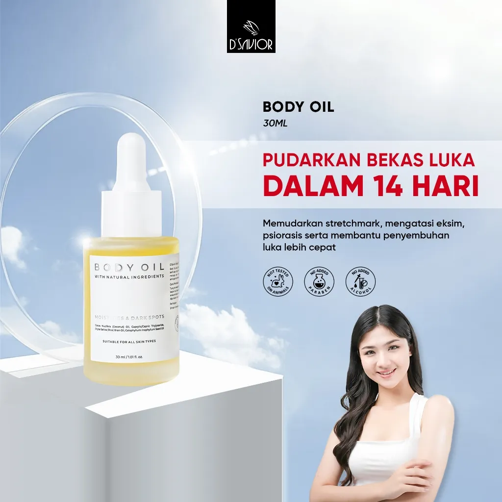 D'SAVIOR - Body Oil 30ml Penghilang Bekas Luka & Stretcmark
