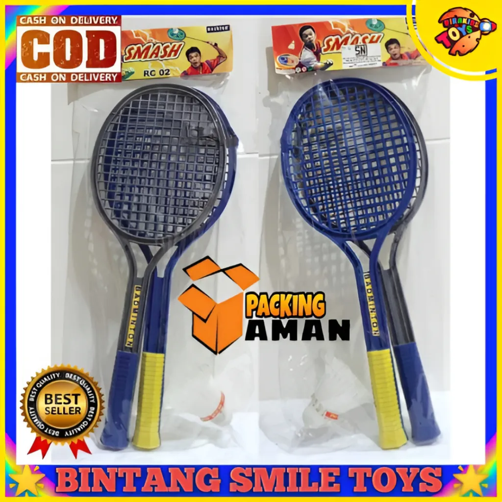 Dirakids Badminton Set Mainan Olahraga Anak Bulu Tangkis Plastik Dapat Sepasang