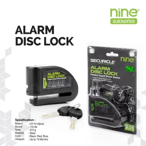 SECURICLE Gembok Alarm Motor Cakram Disc Lock Pengaman Kunci Anti Congkel Anti Maling AD1