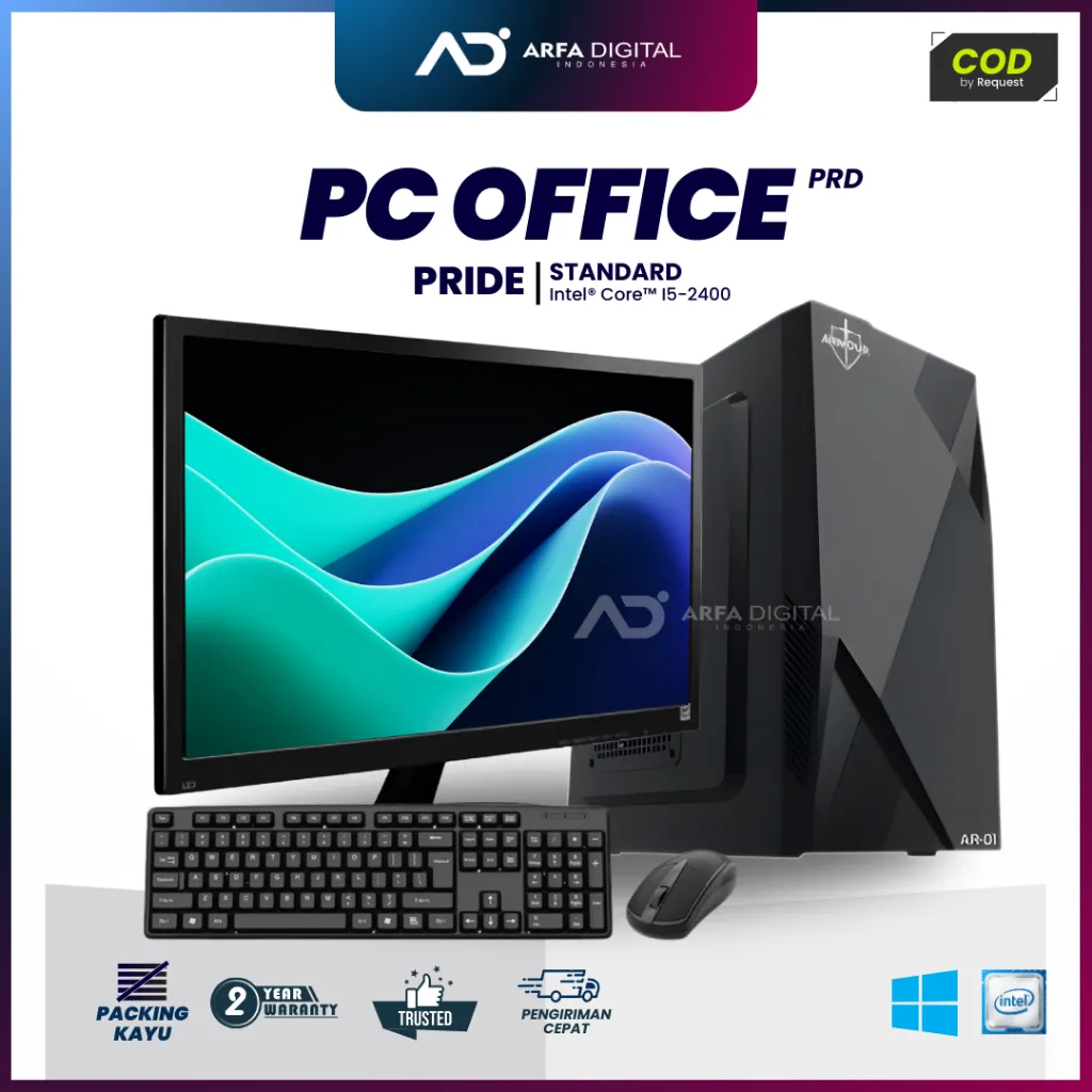 Komputer Full Set Murah Intel Core I5 Ram 8GB SSD 120GB HDD 500GB LED 19" Cocok Buat Office Siap Pakai PRIDE02