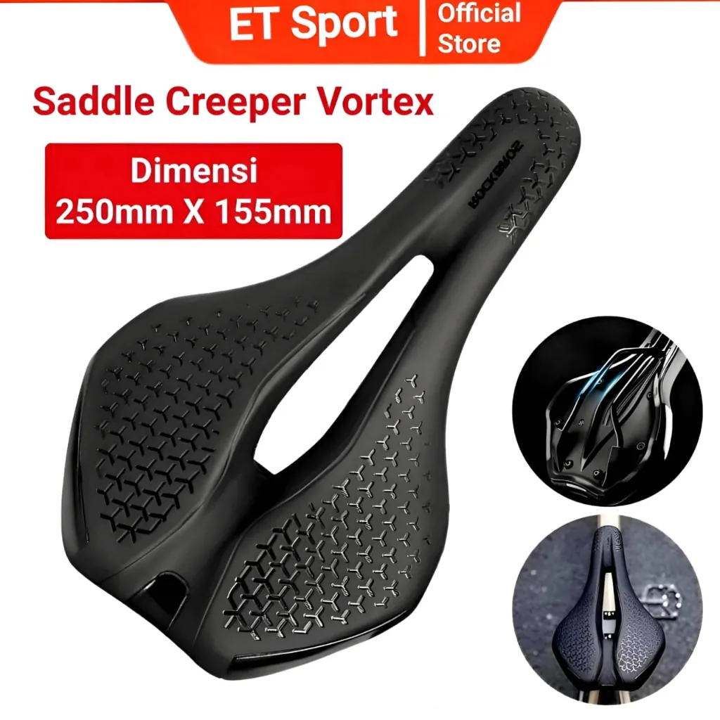 CREEPER Sadel Sepeda PVC Leather Foam Saddle Vortex Jok MTB Roadbike BMX Static Elektric