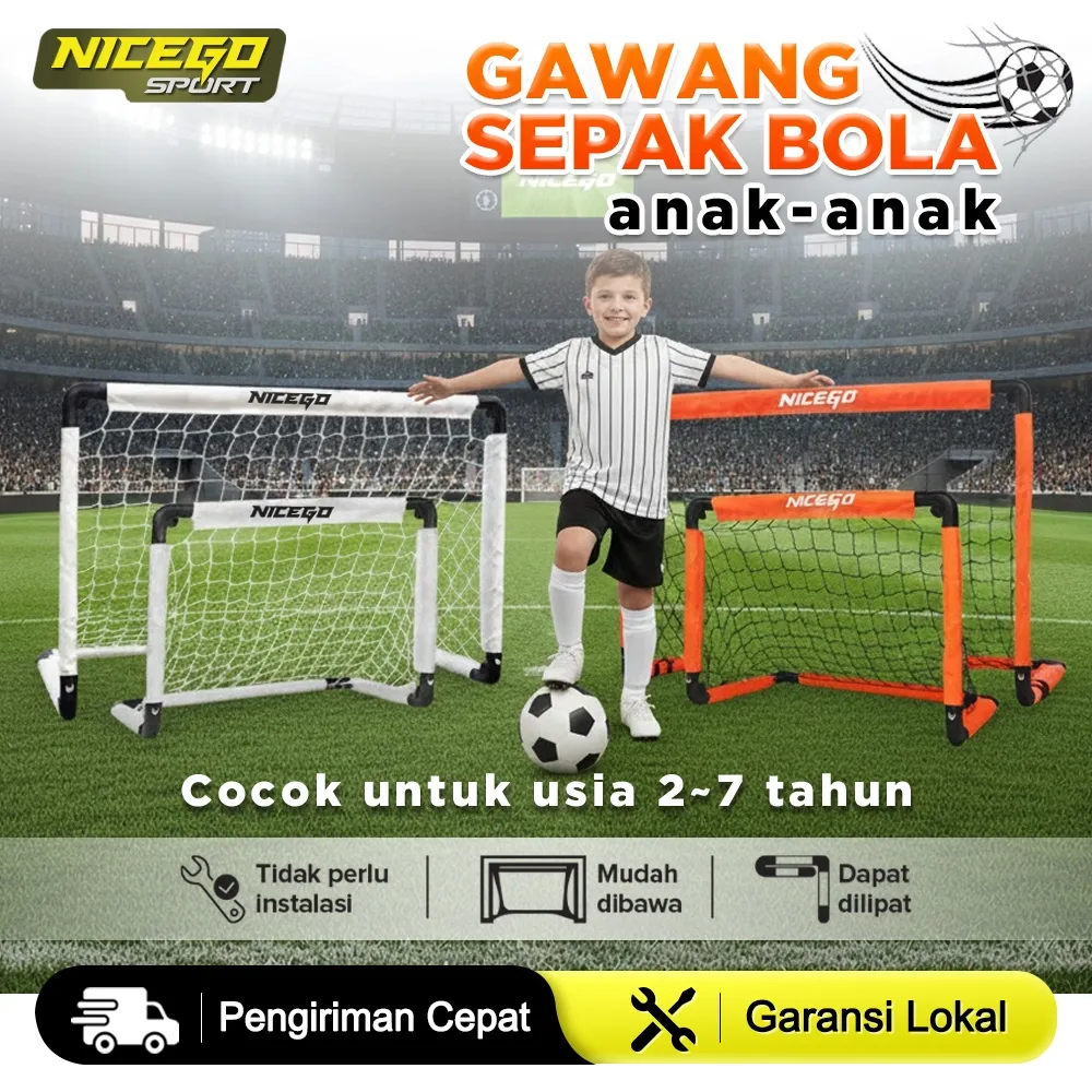 NICEGO SPORT Gawang Sepak Bola Lipat 60cm 120cm Foldable Soccer Net Perlengkapan Bola