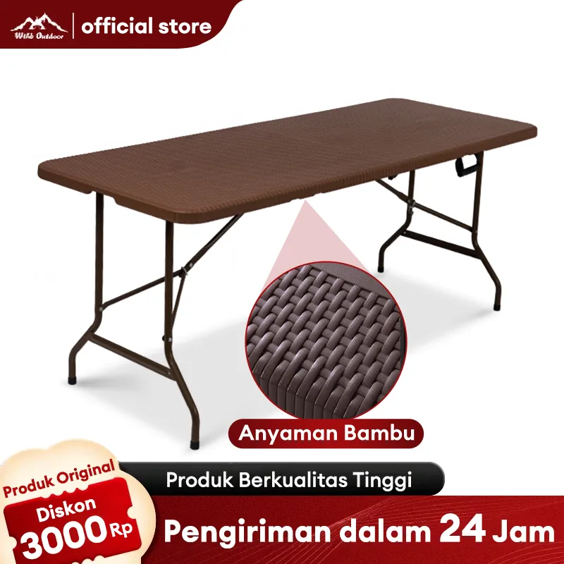WTHB Outdoor Meja Lipat Serbaguna Portable - Meja Makan Belajar Laptop Outdoor & Jualan Tahan Lama & Praktis