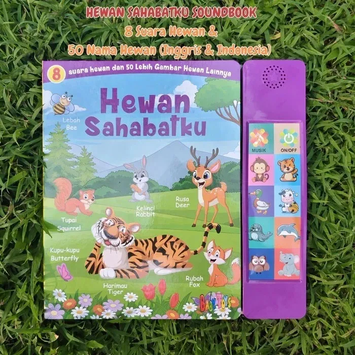 Dirakids Toys Hewan Pertamaku Super Sound Book 8 tombol suara hewan & 50 nama hewan  My First Animals