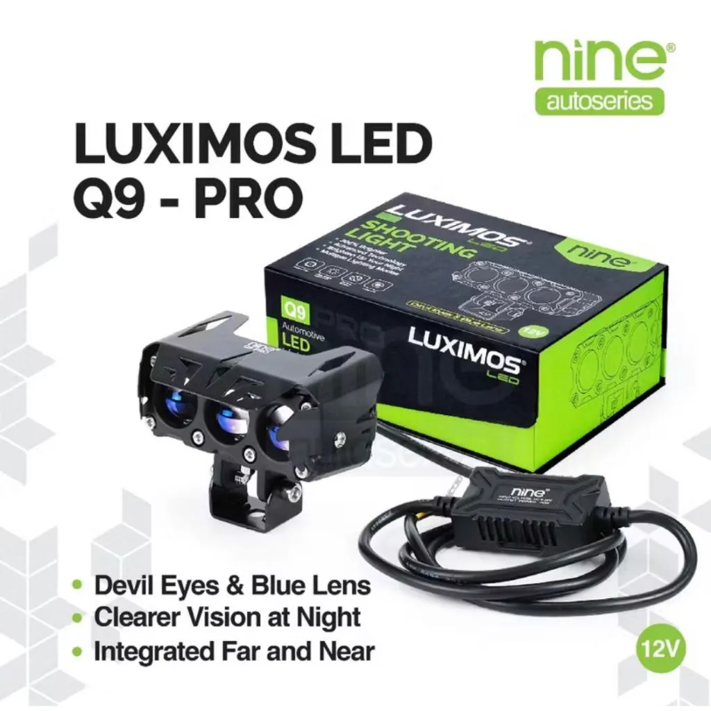 Lampu Tembak Projie Sorot Laser 80W 3 Mata Universal Tembus Hujan Kabut Super Terang Q9 PRO - LUXIMOS