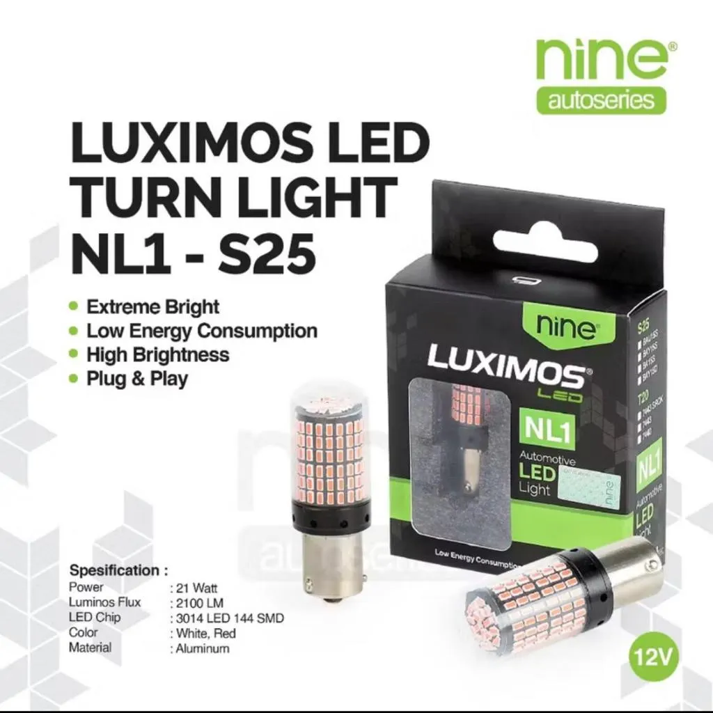 LUXIMOS Lampu Sein Dajjal Mobil 23W Canbus S25 150° BAU15S NL1 Super Terang - AUTOSBY