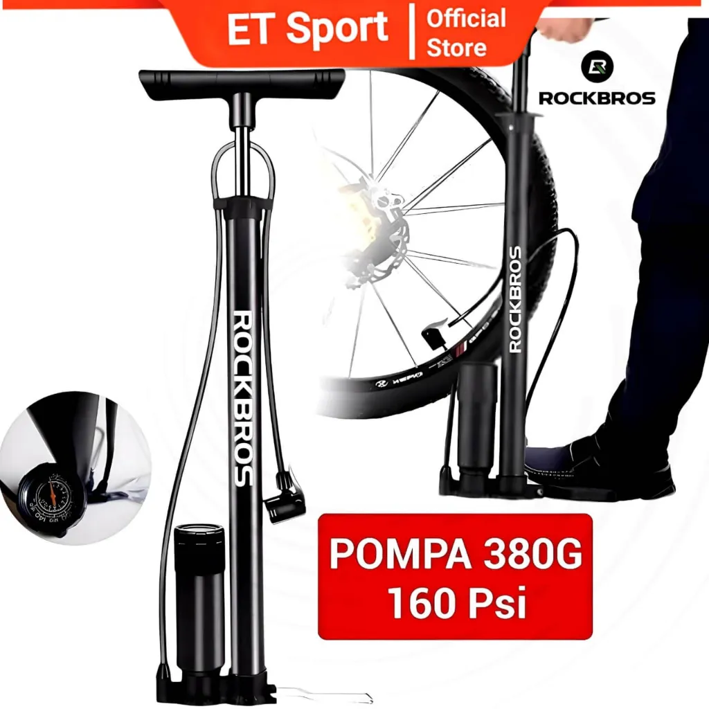 Rockbros Pompa Ban Sepeda Motor Bola 380G 160 Psi Road Bike Mtb Pentil Presta Schrader
