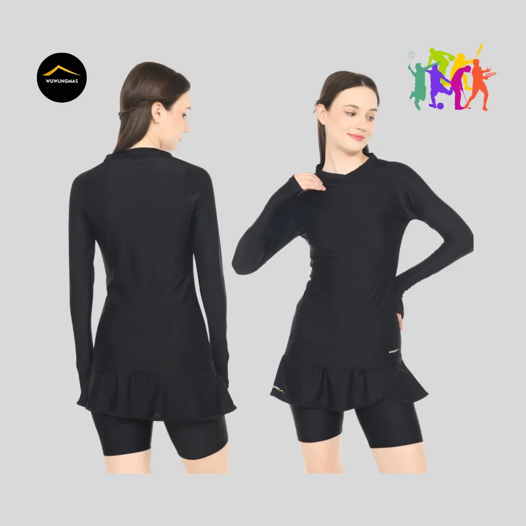 WUWUNGMAS - Baselayer Women Soft Stretch Outdoor Camping Hiking Trekking Adventure Sport Running Gym Padel Pilates Yoga Senam Zumba