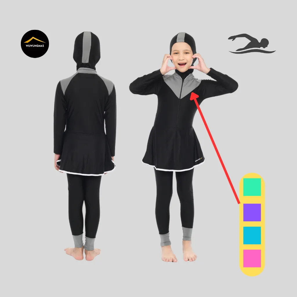 WUWUNGMAS - Baju Renang Anak Muslimah Baju renang Anak Perempuan Hijab Remaja
