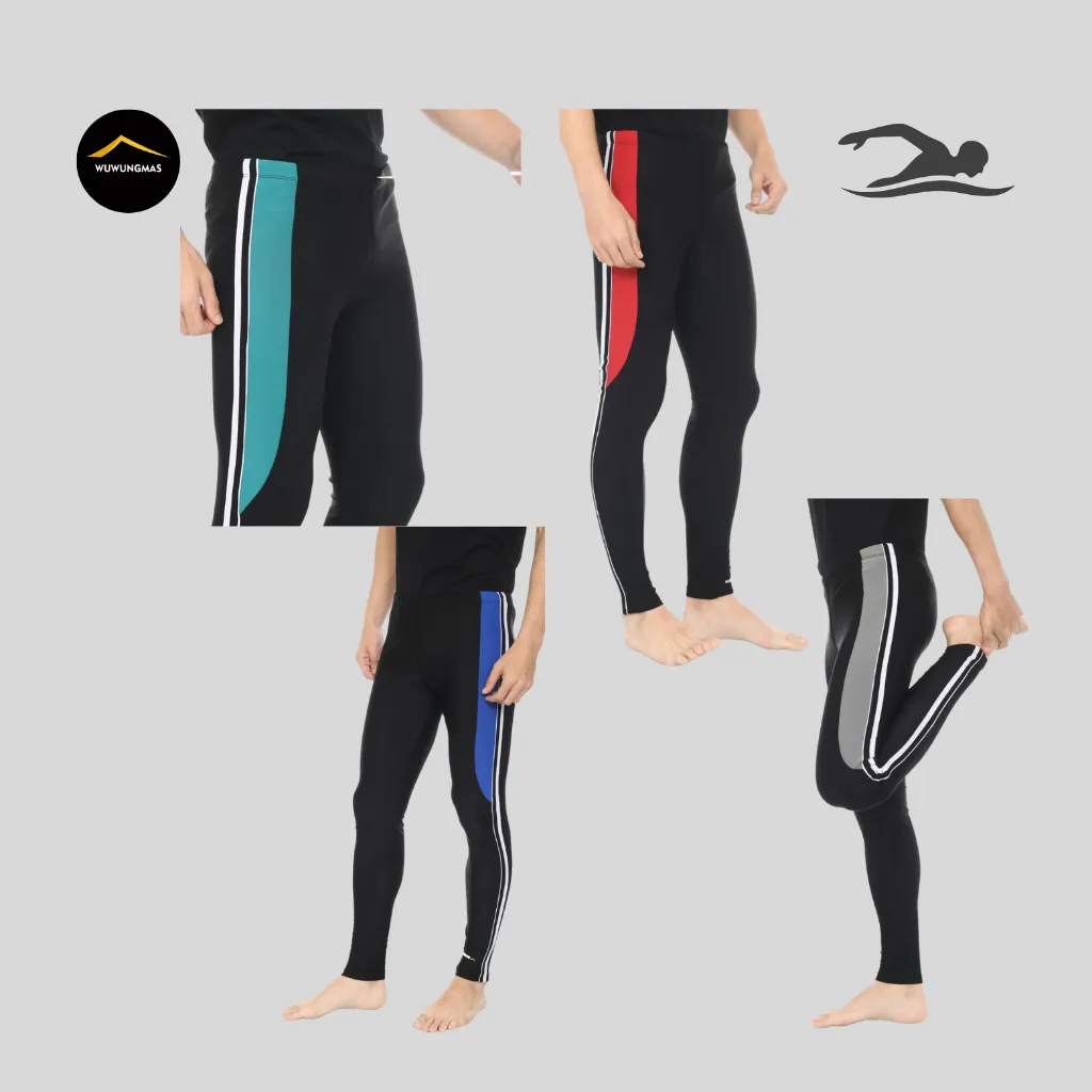 WUWUNGMAS - Celana Renang Panjang Unisex Anak- anak Remaja Dewasa Big Size Compression Pants